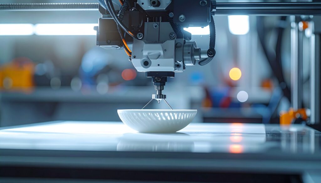 異物混入技術を使った3Dプリンターのクローズアップ