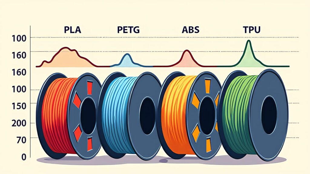 Pressure Advance filament value chart